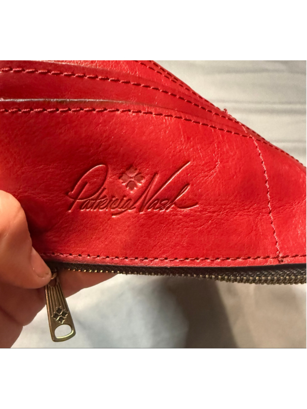 Women's Patricia Nash Annesley Leather wristlet Wallet One Size Red Blue - Picture 8 of 8